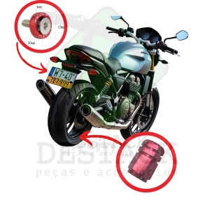 TAMPA VALVULA VERMELHO 2 PÇS + PARAFUSO PLACA VERMELHO 2 PÇS