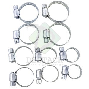 ABRAÇADEIRAS DE AÇO CARBONO - 15mm a 25mm - 10 PEÇAS
