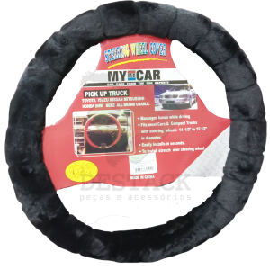 CAPA DE VOLANTE - PELÚCIA PRETA