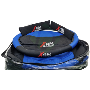 JOGO DE CAPAS (AZ) DE BANCO DE CARRO  - (BANCO / VOLANTE / CINTO)